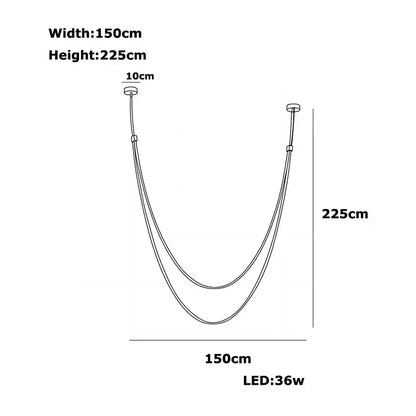 Modern double-tiered led pendant light with sleek flexible leather belt design for living room decorbites chandelier