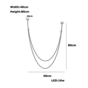Modern double-tiered pendant light with sleek metallic finish and flexible leather belt design featuring 16w led bulb