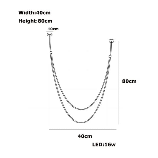 Modern double-tiered pendant light with sleek metallic finish and flexible leather belt design featuring 16w led bulb