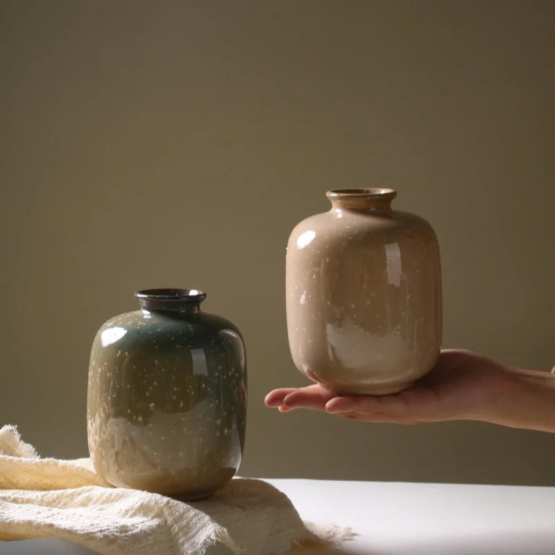 Flower Decor Ceramic Vase - 13.5CM High - Vase