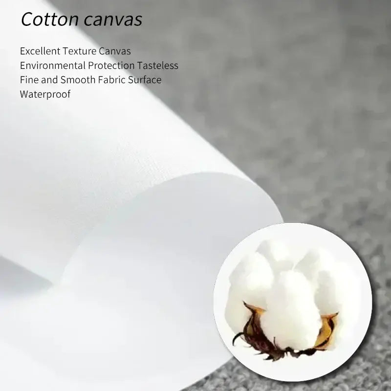 White cotton canvas fabric with fine smooth texture waterproof qualities for decorbites football star champion wall art