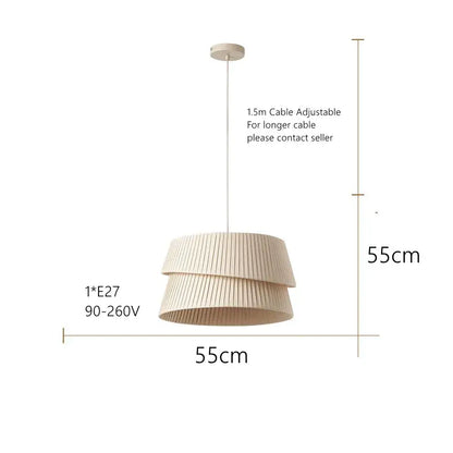 Beige tiered pleated fabric pendant light with adjustable 1.5m cable from decorbites french cream chandelier collection