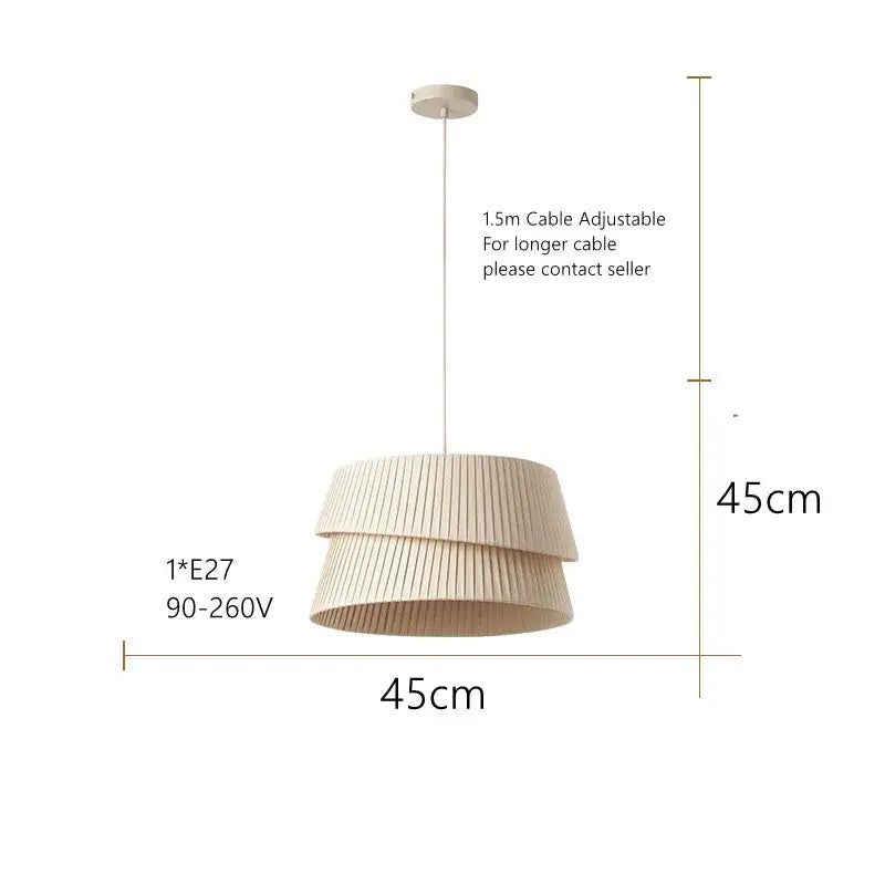 Beige tiered decorbites french cream chandelier with pleated fabric shade and adjustable 1.5m cable for bedroom