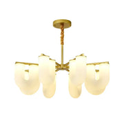 Gold-toned decorbites french cream floor lamp with frosted glass shades and twisted rope-like pendant for living room LED light