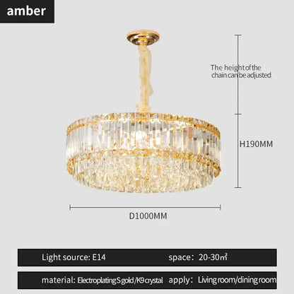 A decorbites french crystal chandelier with gold frame and amber k9 crystals for elegant living or dining spaces