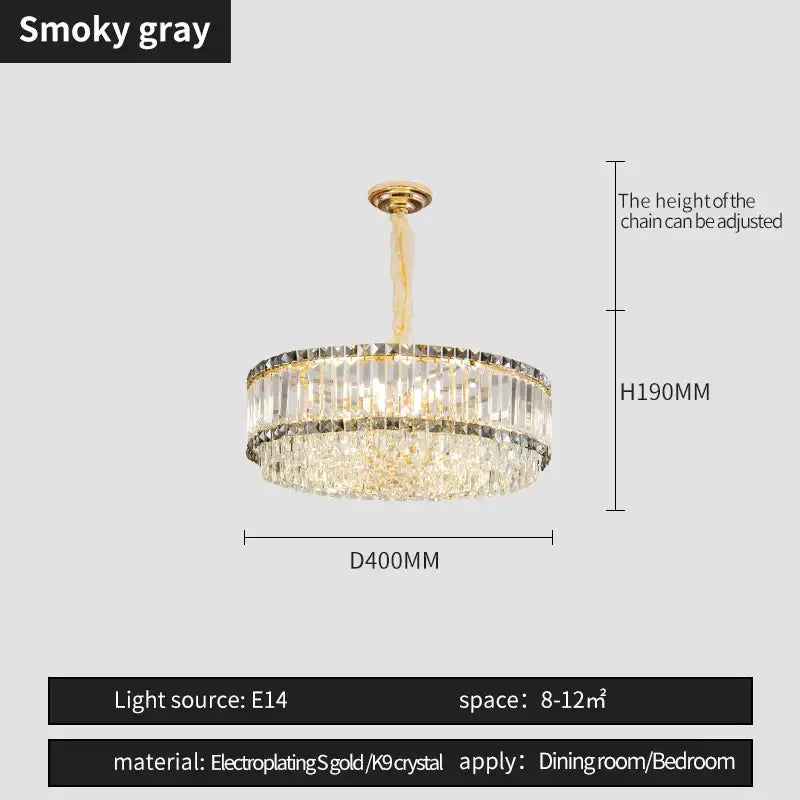 A decorbites french crystal two tier chandelier with gold electroplated frame and clear k9 crystal prisms for living room