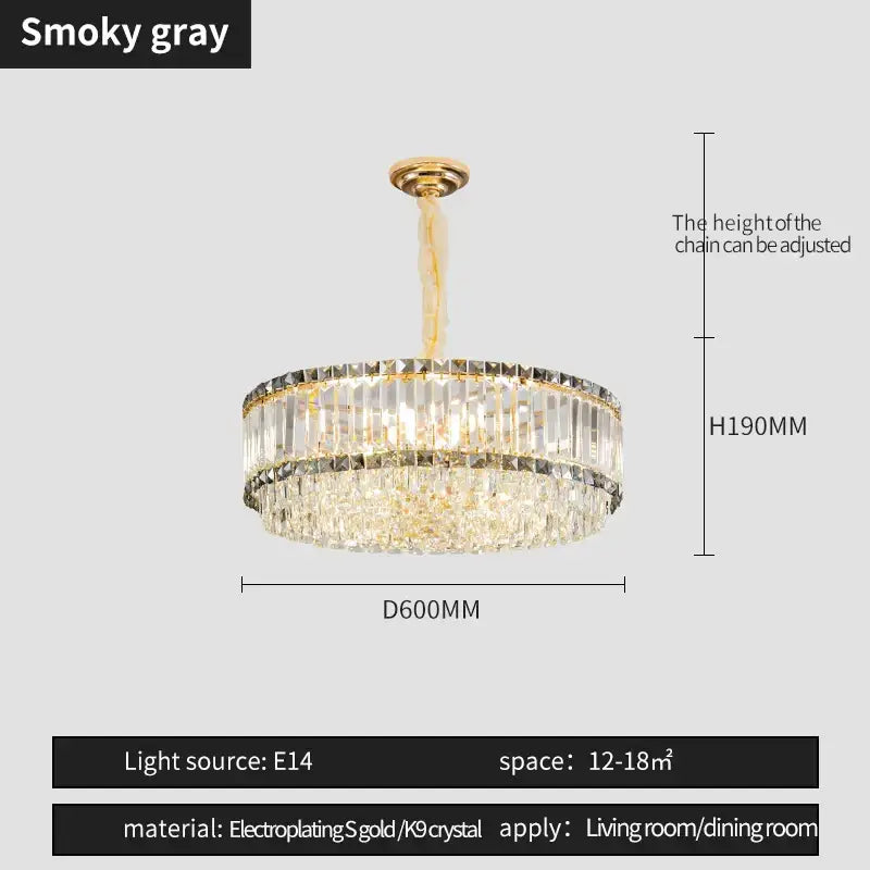 A two-tiered decorbites french crystal chandelier with gold electroplated frame and clear k9 crystals for living rooms