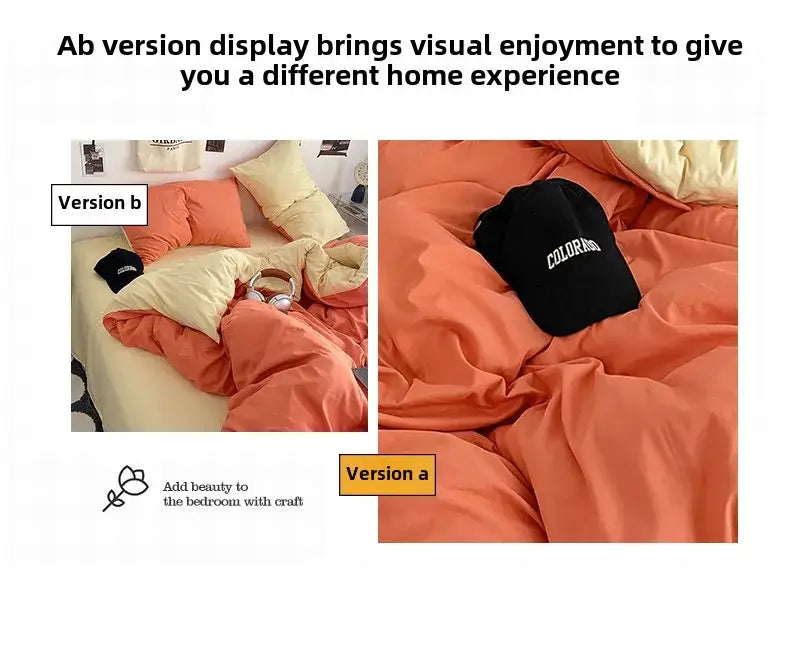 Black baseball cap with colorado embroidery paired with decorbites fresh solid color cotton quilt set 4-piece