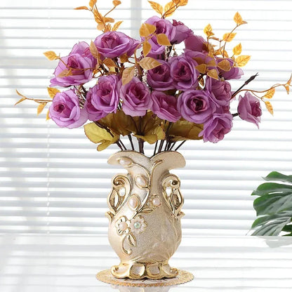 Frosted Porcelain Flower Vase for Home Decor - Vase