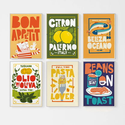 Fun Beans on Toast Kitchen Canvas Art - Posters