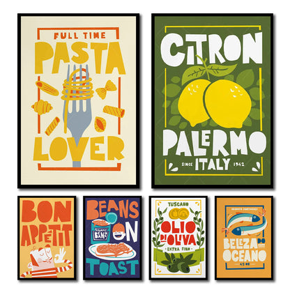 Fun Beans on Toast Kitchen Canvas Art - Posters