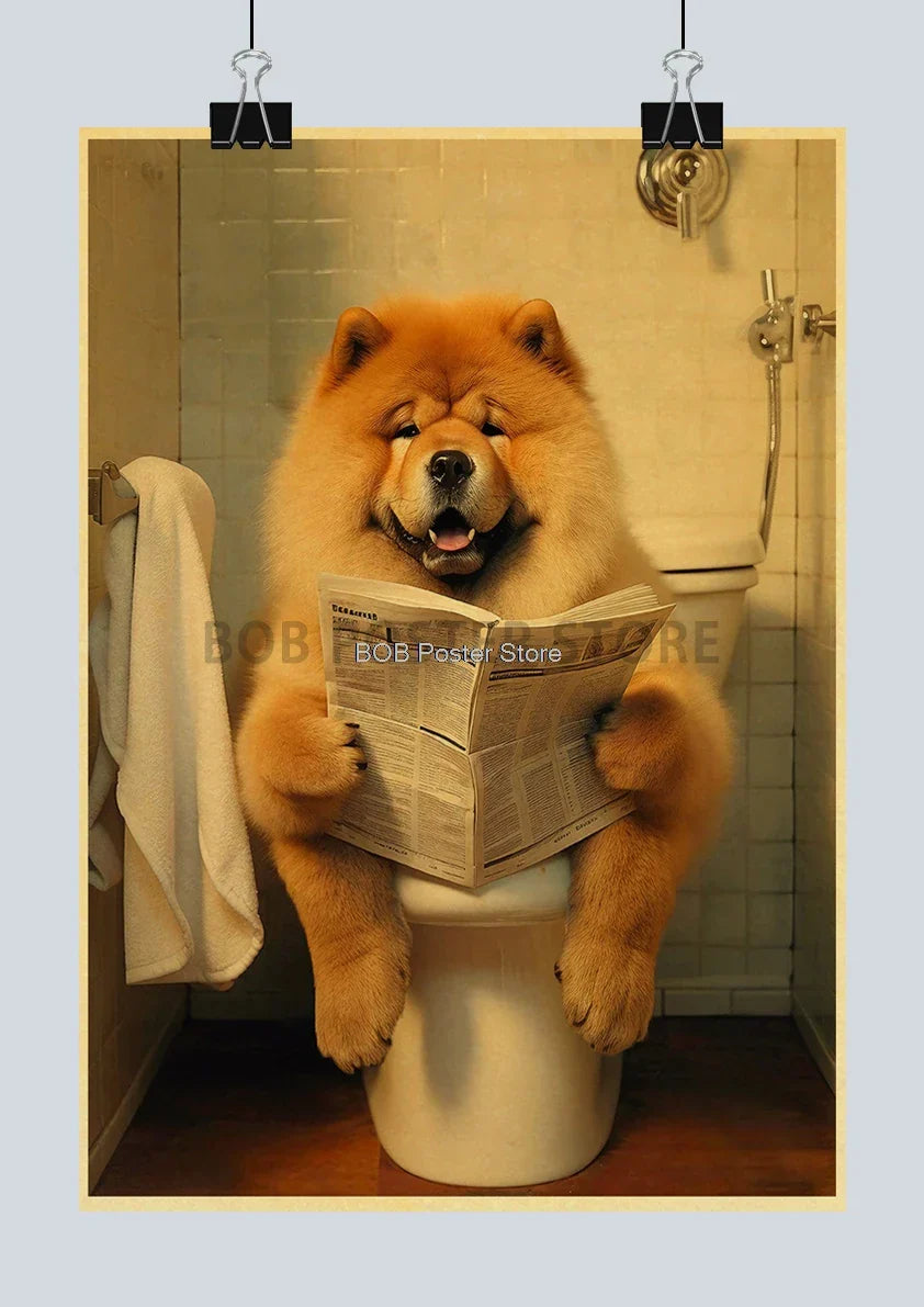 Funny Animal Bathroom Poster for DIY Home Decor - Z162 26 / 30X21CM - Posters