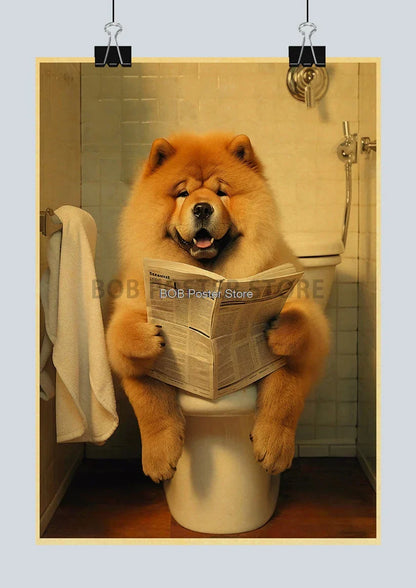 Funny Animal Bathroom Poster for DIY Home Decor - Z162 26 / 30X21CM - Posters