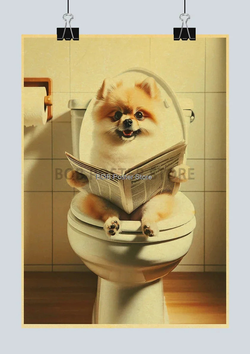 Funny Animal Bathroom Poster for DIY Home Decor - Z162 15 / 42X30CM - Posters