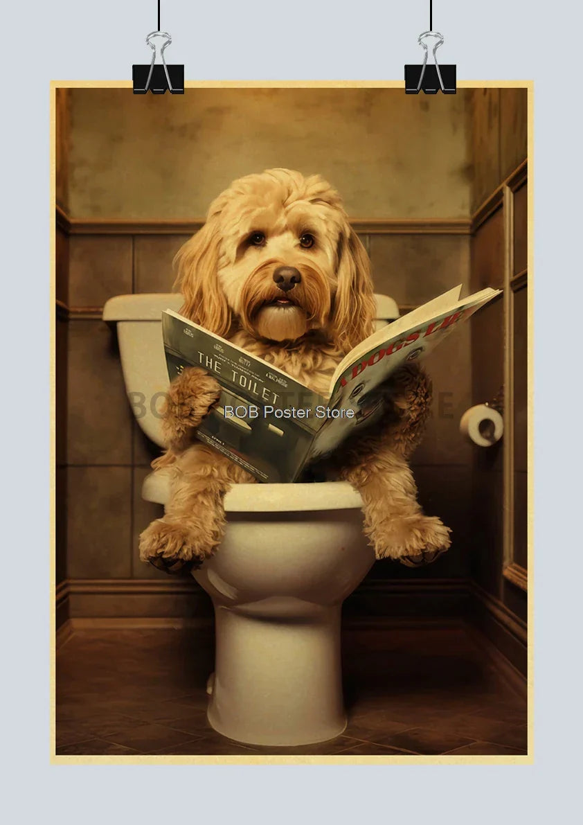 Funny Animal Bathroom Poster for DIY Home Decor - Z162 11 / 42X30CM - Posters