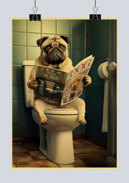Funny Animal Bathroom Poster for DIY Home Decor - Z162 1 / 30X21CM - Posters