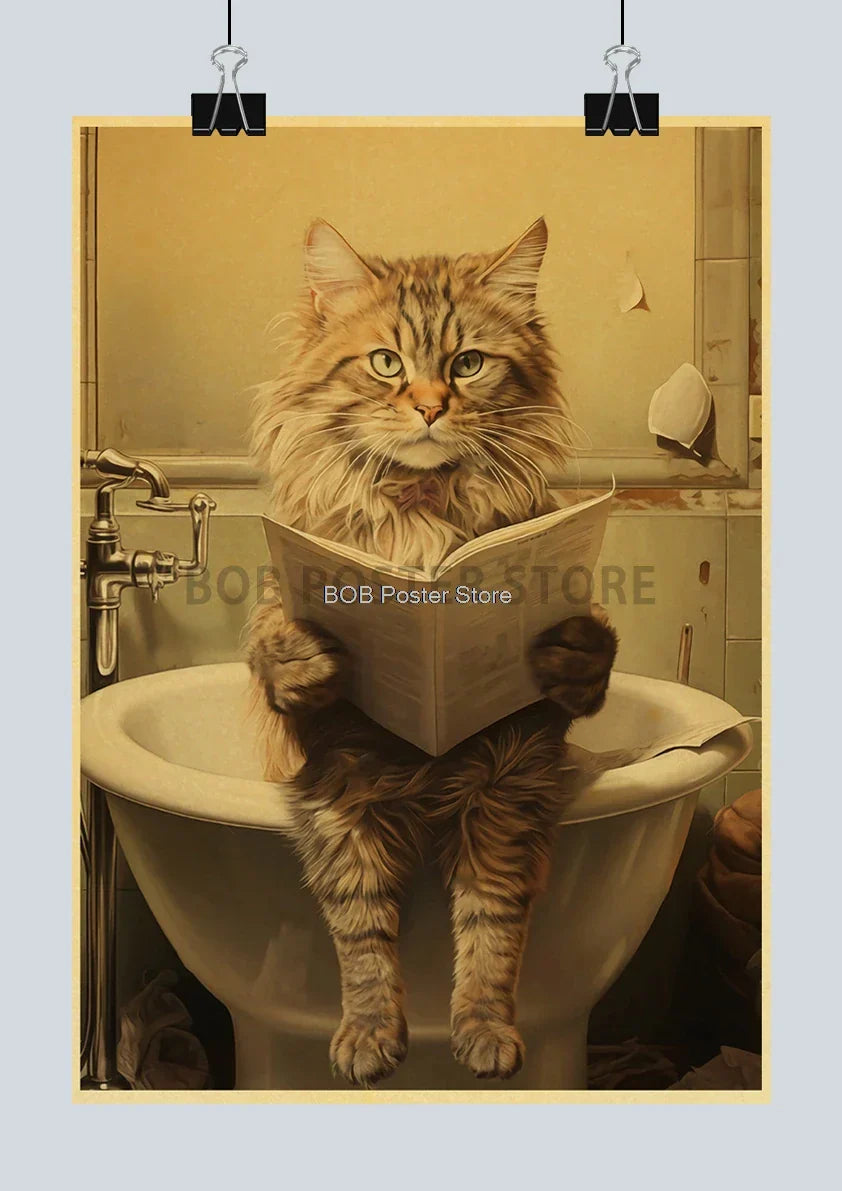Funny Animal Bathroom Poster for DIY Home Decor - Z162 3 / 42X30CM - Posters