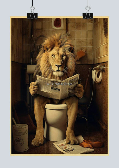 Funny Animal Bathroom Poster for DIY Home Decor - Z162 21 / 30X21CM - Posters