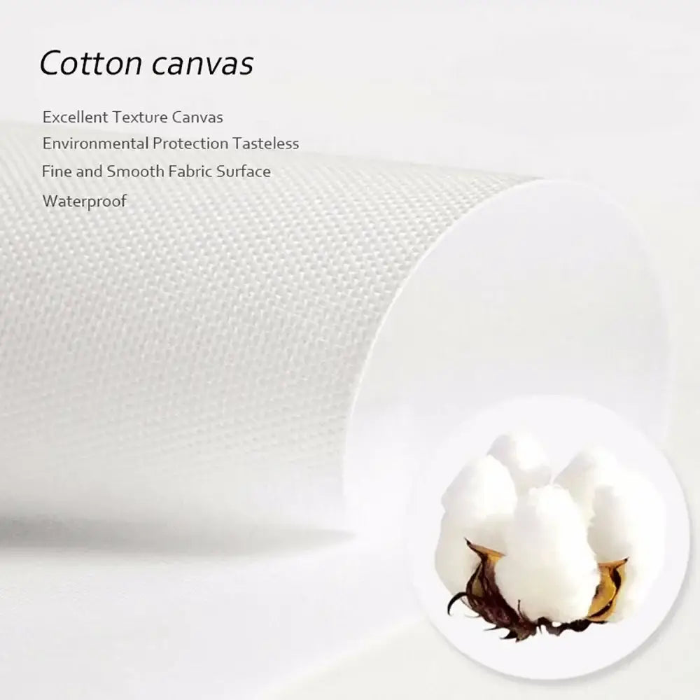 White cotton canvas fabric with fine textured weave for DecorBites™ funny animal bathroom wall art print featuring cat giraffe dog