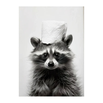 Funny Animals Canvas Wall Art for Bathroom Home - Style 7 / 30X45cm Unframed - Posters