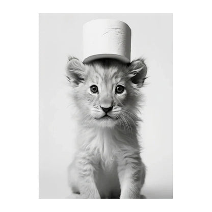 Funny Animals Canvas Wall Art for Bathroom Home - Style 3 / 55X80cm Unframed - Posters