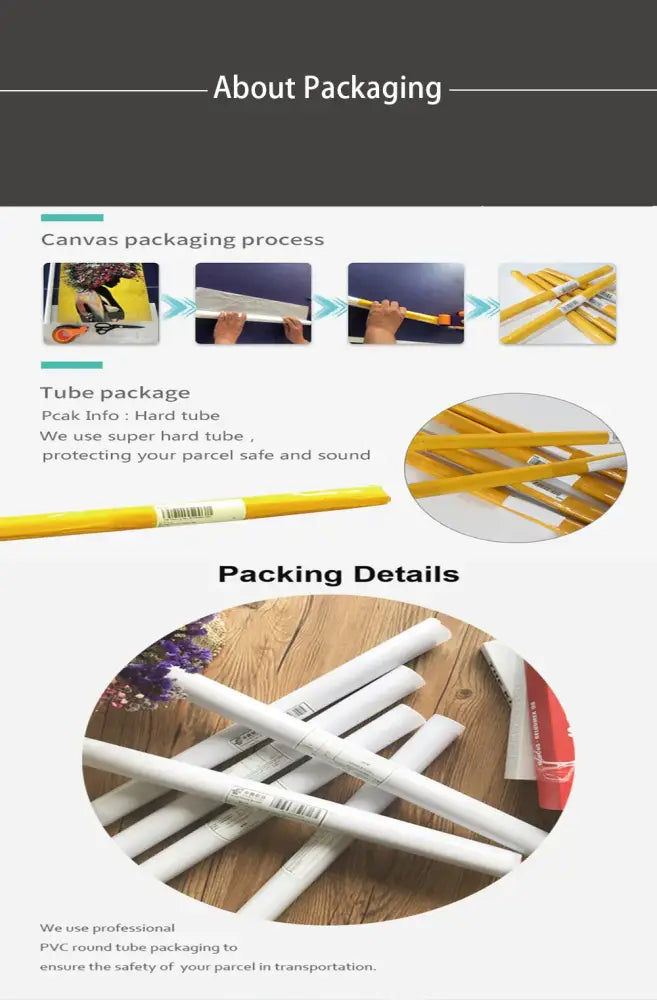 Yellow and white hard pvc tubes used for packaging decorbites™ funny bathroom cat canvas wall art wall art protection