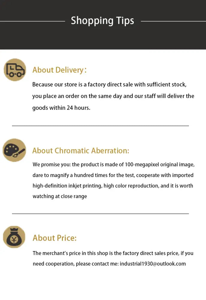 Shopping tips section with delivery, chromatic aberration, and price info for decorbites cat reading toilet canvas wall art