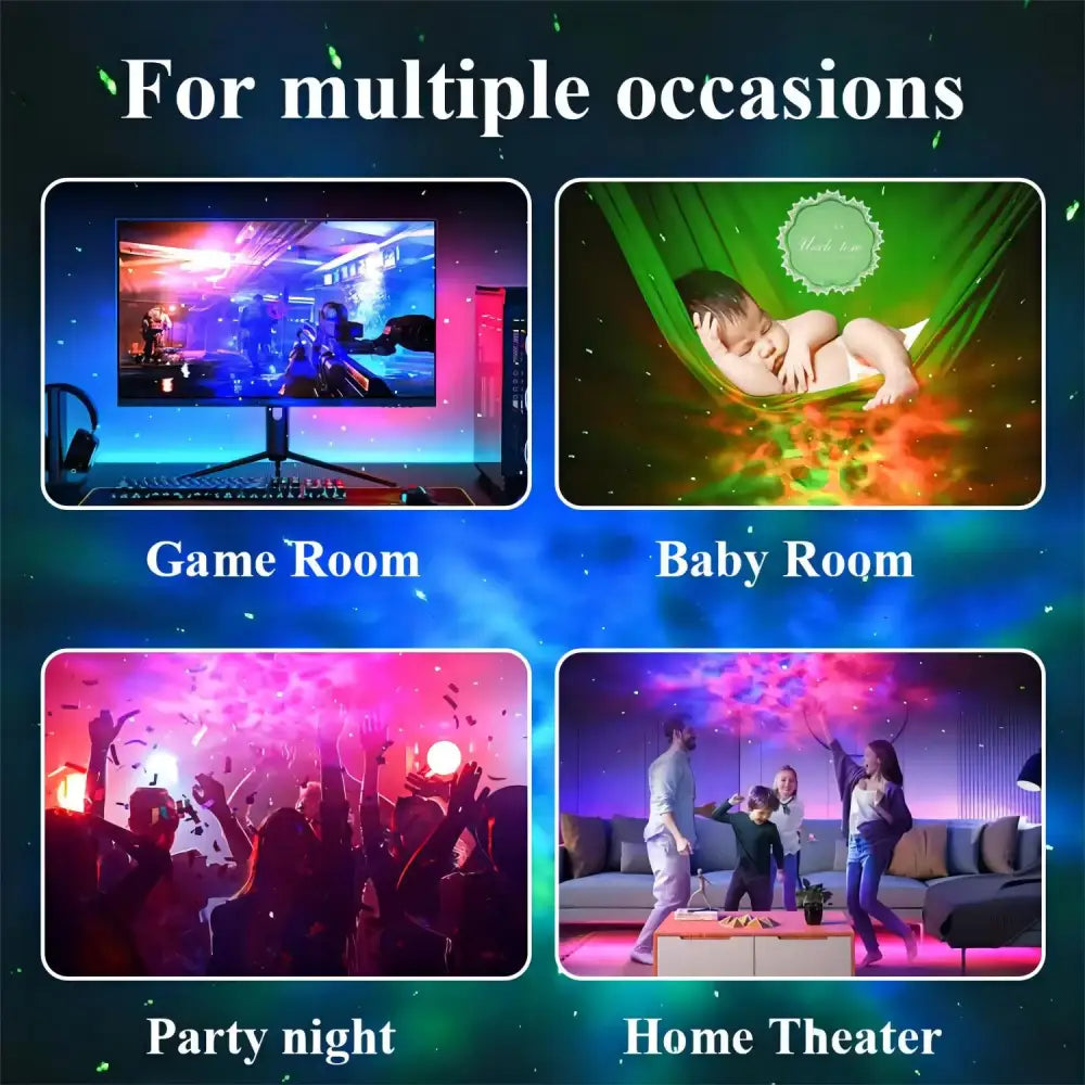 Decorbites galaxy astronaut starry projector night light with versatile color-changing led strip for bedroom ambiance
