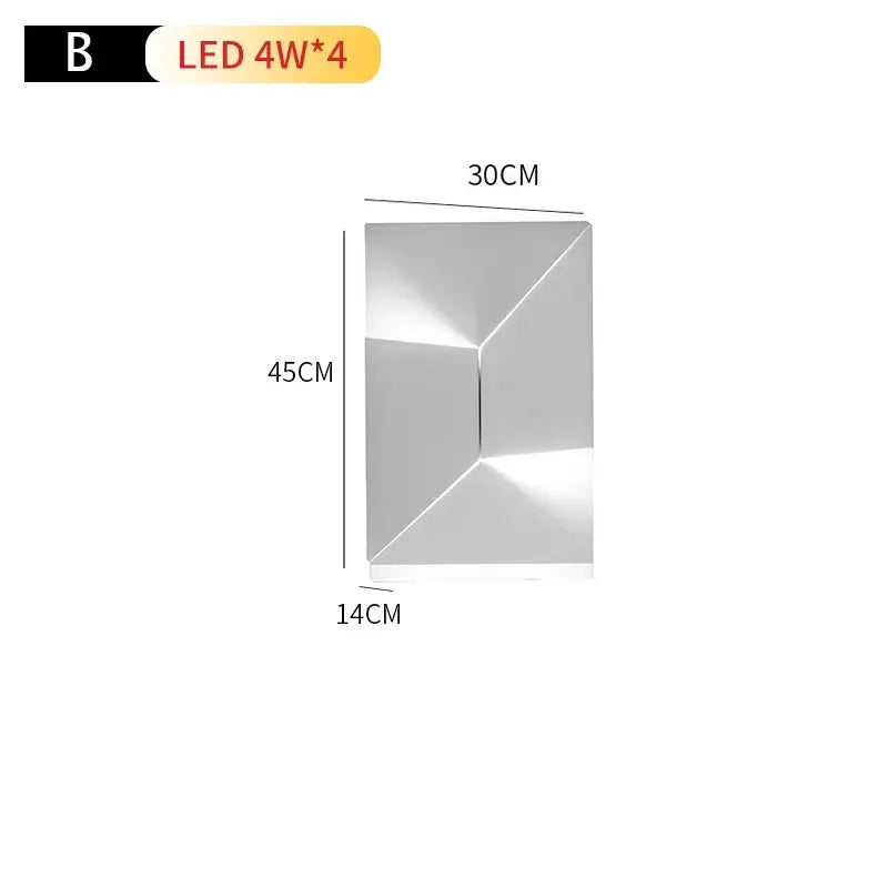 Silver geometric art indoor wall lamp with four 4w bulbs by Decorbites for bedroom and living room decor