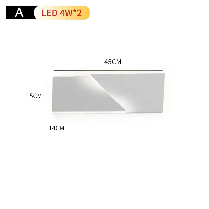 A sleek decorbites geometric art white wall lamp with minimalist rectangular design and two 4w leds for indoor use