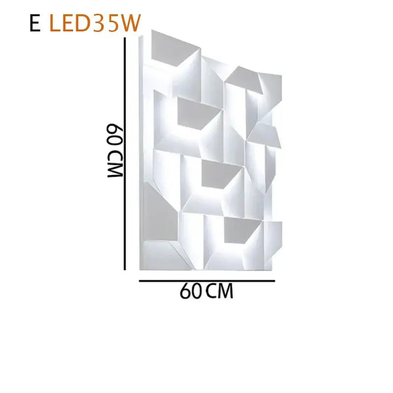 White geometric art indoor wall lamp decorbites geometric art led wall panel 60cm x 60cm for bedroom living room