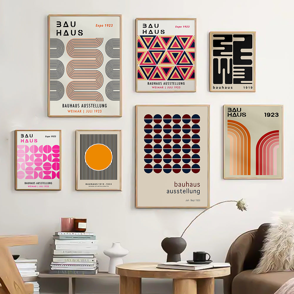 Geometric Bauhaus Canvas Prints - Colorful Wall Art - Posters