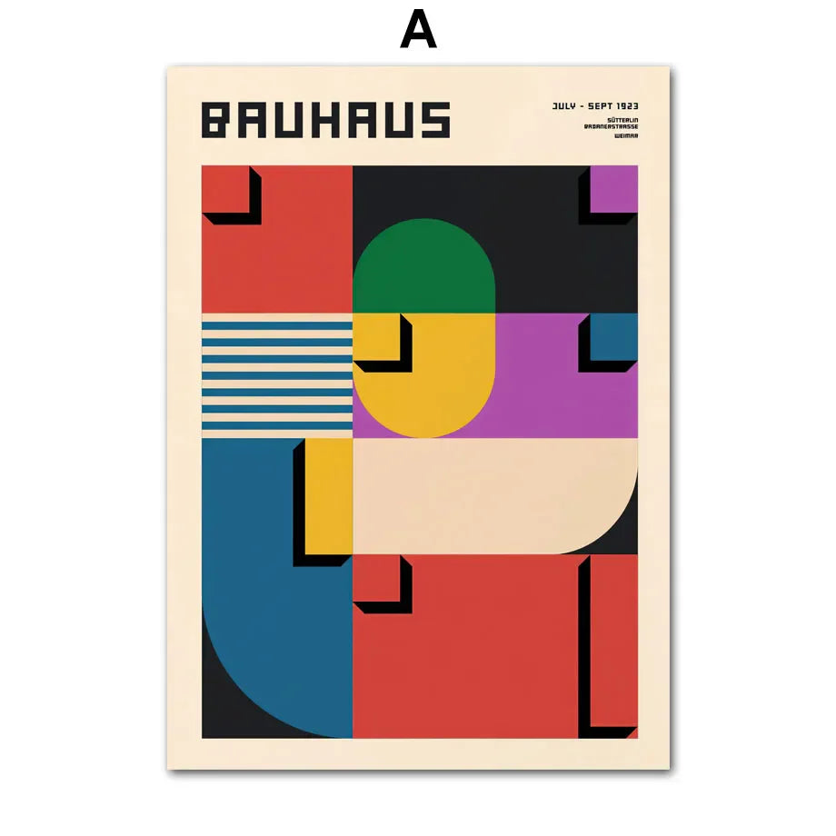 Geometric Bauhaus Pop Art Canvas Prints - A / 50x70cm no frame - Posters
