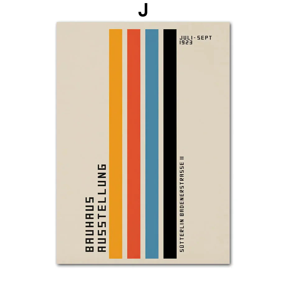 Geometric Bauhaus Pop Art Canvas Prints - J / 50x70cm no frame - Posters