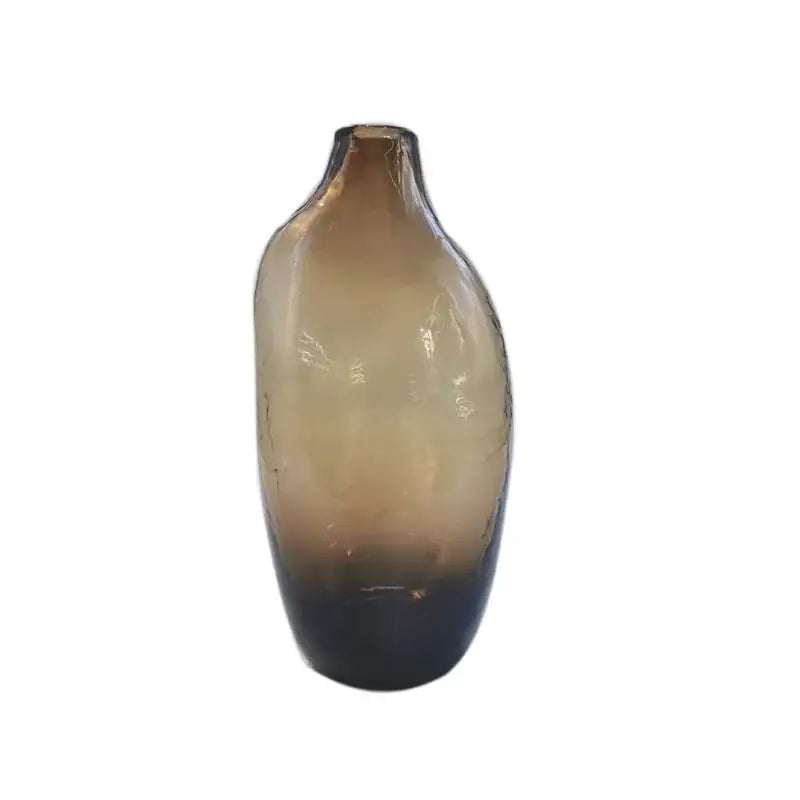 Decorbites™ geometric zen glass vase is a sleek amber-tinted glass vase with a gradient for single flower display