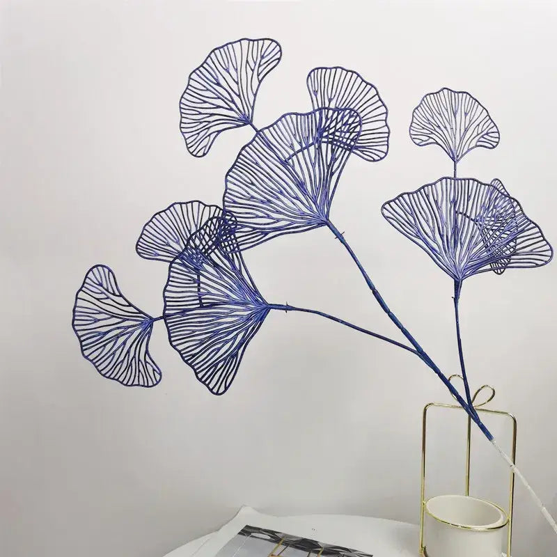 Blue wire ginkgo leaf branch artificial flowers from decorbites for elegant home decor arrangements