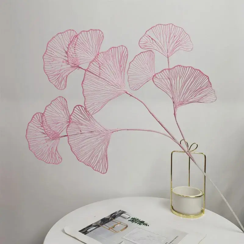 Pink wire ginkgo leaf branch artificial flowers from decorbites for elegant home decor accents