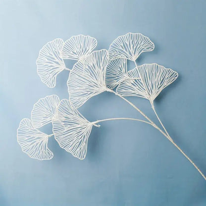 White lace ginkgo leaf branch artificial flowers by decorbites for elegant home decor and floral arrangements