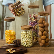 Clear glass airtight canisters with wooden lids by decorbites glass airtight for versatile kitchen storage of dried foods