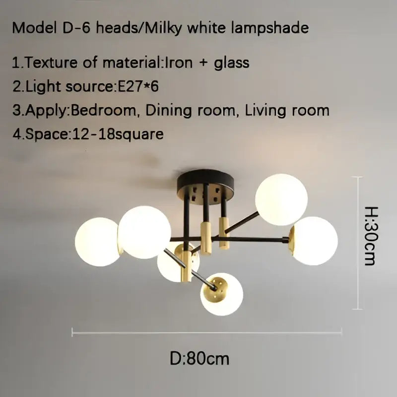Milky white glass globe pendant light with brass accents and black frame in decorbites glass ball black chandelier