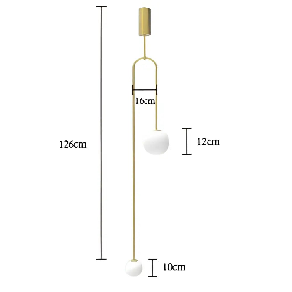 Gold-toned decorbites glass ball pendant lights with two white glass shades for restaurant and bedroom lighting