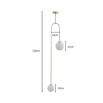 Gold-toned decorbites glass ball pendant lights with two frosted glass spheres for restaurant and bedroom lighting