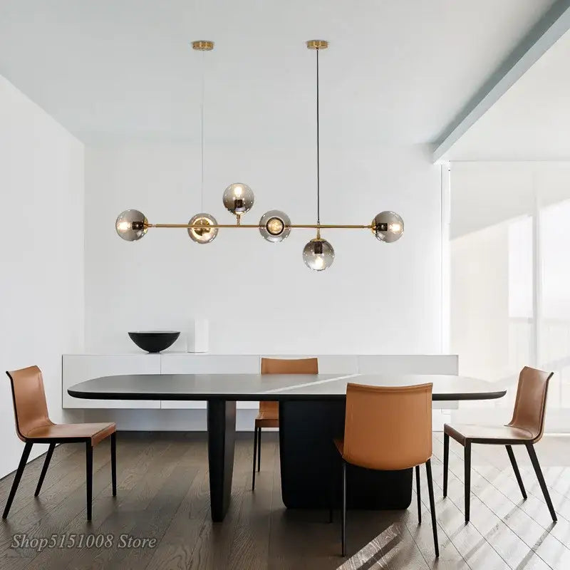 Modern brass and glass ball bubble led pendant light fixture featuring spherical bulbs for stylish home decor by decorbites glass ball