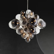 Modern decorbites glass ball ceiling chandelier with hand-blown clear smoked frosted glass spheres for living room lighting