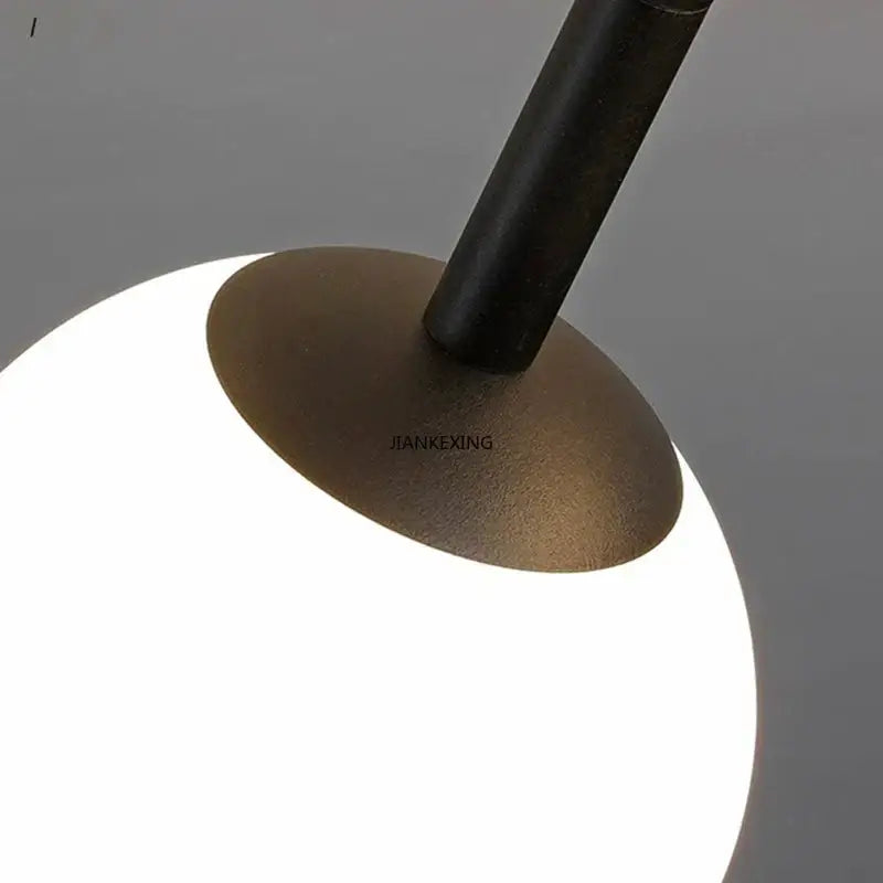 DecorBites glass ball ceiling chandelier with matte white glass globe and antique brass base for living room lighting