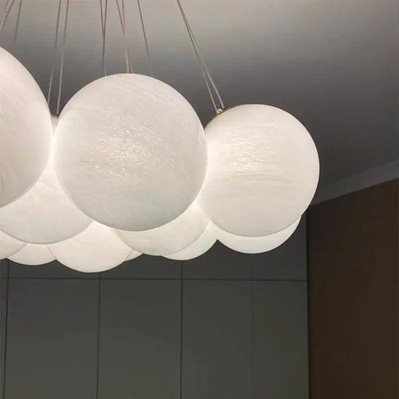 Modern white decorbites glass ball pendant lights with frosted textured glass ball ceiling for elegant home decor