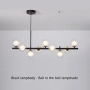 DecorBites™ black glass ball chandelier with multiple clear glass globe lampshades for modern home lighting