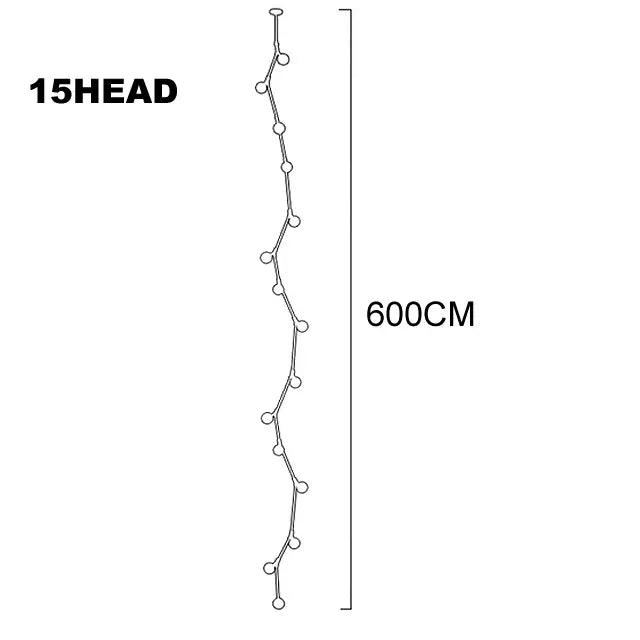 A 600cm long decorbites glass ball chandelier string with 15 sleek led lights for villa hotel staircase decor