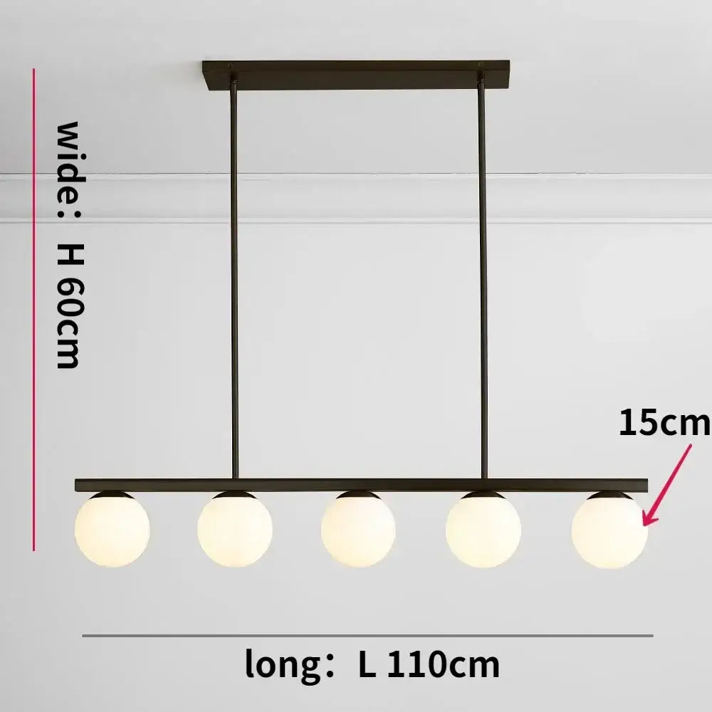 Modern black metal pendant light with five frosted glass globes decorbites glass ball chandelier LED hanging lamp