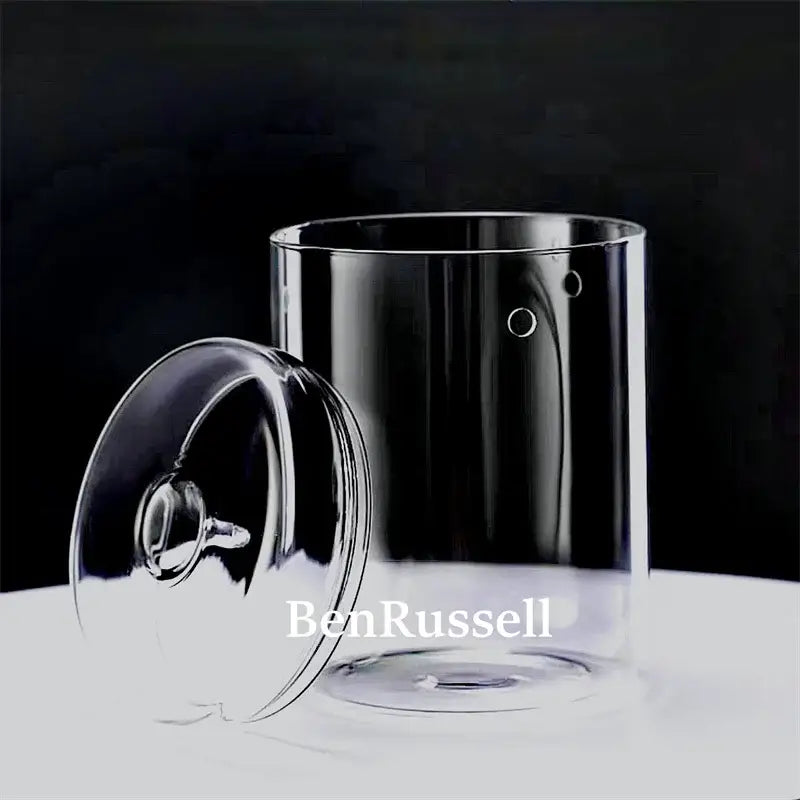 DecorBites™ glass bottle terrarium kit with clear cylindrical glass container and matching lid for micro landscape glass